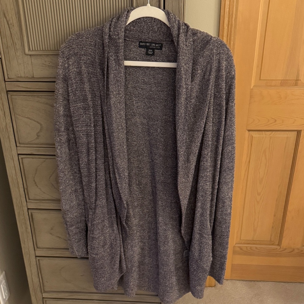 Barefoot Dreams Heather Gray/Blue Women's Cardigan